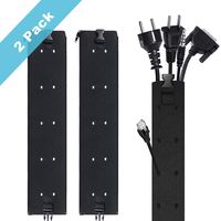 Cable Management Sleeve, 6amLifestyle Cord Management System for TV/Computer/Home Entertainment/Office, Flexible Cable Sleeves Wrap Cover Organizer, 2 Piece - Black