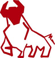 hBARSCI Bull Vinyl Decal - 5 Inches - for Cars, Trucks, Windows, Laptops, Tablets, Outdoor-Grade 2.5mil Thick Vinyl - Red