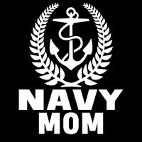 Navy Mom Emblem Vinyl Decal Sticker | Cars Trucks Vans Walls Laptops Cups | White | 5.5 X 4.3 Inch | KCD1718