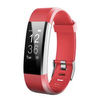 Fitness Tracker ,Smart Bracelet Pedometer ID 115Plus HR Waterproof Heart Rate Monitor Activity Tracker with Connected GPS Tracker, Step Counter, Sleep Monitor for Android and iOS Smartpho (Red)