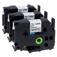 3-Pack Compatible with Brother P-Touch Label Maker TZ TZe Laminated Tape TZe241 TZ241 Black on White 18mm (3/4 Inch) x 26.2 Feet (8m)
