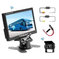 Upgraded Wireless Backup Camera RC 12V 24V Easy-Install Waterproof Night Vision Rear View Camera Without Grid Lines + 7" TFT LCD Monitor Parking Assistance System for Truck/Van/Caravan/Trailers