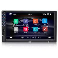 Digital Multimedia Universal Car Stereo with Bluetooth, Hieha 7 inch Double Din Touch Screen in-Dash Car FM Radio Receiver MP5 Player, Support Rear View Camera, Steering Wheel Controls, Mirror Link