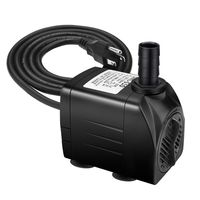 Jhua Fountain Pump 300GPH (1200L/H, 21W) Submersible Water Pump, Ultra Quiet Fountain Pumps Submersible Outdoor with 5.9ft Power Cord, 3 Nozzles for Aquarium, Fish Tank, Pond, Statuary, Hydroponics
