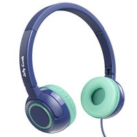 Kids Headphones, Jelly Comb Portable Foldable On Ear Headphones with Microphone for Kids, Teenagers (Dark Blue)