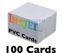 Inkjet PVC Cards (100 Pack) - Inkjet Printable PVC ID Cards with Brainstorm ID's Enhanced Ink Receptive Coating - Waterproof and Double Sided Printing - Works with Epson and Canon Inkjet Printers