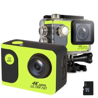 Action Camera 4K Waterproof Sports +16G Memory Card with WiFi 2.0 Inch LCD Screen 1050mAh Battery IP65 up to 30 m Bike Helmet Camera Underwater Camera DVR Camcorder