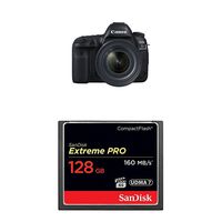 Canon EOS 5D Mark IV Full Frame Digital SLR Camera with EF 24-70mm f/4L IS USM Lens Kit with 128GB CompactFlash Memory Card