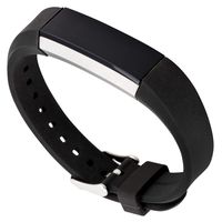 WITHit Designer Silicone Replacement Band for Fitbit Alta/Alta HR, Black - Secure, Adjustable Stainless-Steel Buckle Closure, Fitbit Watch Band Replacement, Sweat-Resistant, Fits Most Wrists