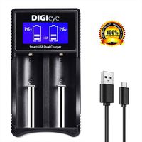 Universal Battery Charger,Intelligent Charger LCD Display Speedy Smart Charger for Rechargeable Batteries Ni-MH Ni-Cd AA AAA Li-ion LiFePO4 IMR INR ICR 10440 14500 16340 18650 RCR123 26650 21700 20700