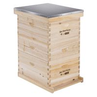 VIVOHOME Wooden 3 Layers 30 Frame Langstroth Honey Bee Hive Box with Metal Roof for Beekeeping