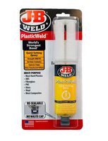 J-B Weld 50132 PlasticWeld Quick-Setting Epoxy Syringe -  Translucent Yellow - 25 ml