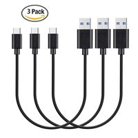MaGeek (3-Pack)(1ft) Short USB Type C to USB 3.0 Cables for Galaxy S8, S8+, MacBook, Nintendo Switch, Sony XZ, LG V20 G5 G6, HTC 10 and More(Black)
