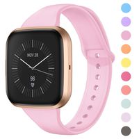 DAIKA Silicone Bands Compatible with Fitbit Versa 2/ Versa/Versa Lite Slim Soft Replacement Wristband Waterproof Accessories Sport Strap for Versa Women Men (Jelly Color,Large Small)
