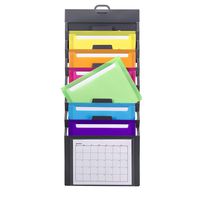 Smead Cascading Wall Organizer, 6 Pockets, Letter Size, Gray/Bright Pockets (92060)