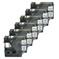 NEOUZA 18435 Compatible for DYMO Rhino IND Black on Orange Vinyl Label Tape 12mm 1/2" (6PK)