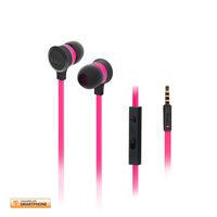 iLuv In-Ear High Performance Stereo Earphones with Mic for Hands Free-Call and Remote for iPhone, iPad, iPod, SAMSUNG, LG, Google Next, Others phones, tablets and MP3(Pink Neon)