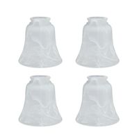 Aspen Creative 23030-4 Transitional Style Replacement Bell Shaped Glass Shade with 2 1/8" Fitter Size (4 Pack), 4 3/4" high x 4 3/4" Diameter, Alabaster