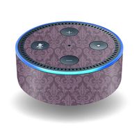 MightySkins Skin Compatible with Amazon Echo Dot (2ND Gen) - Plum Damask | Protective, Durable, and Unique Vinyl Decal Wrap Cover | Easy to Apply, Remove, and Change Styles | Made in The USA