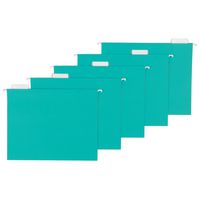 AmazonBasics Hanging Folders, Letter Size, Aqua, 25 Per Box
