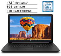 HP Premium 17.3" WLED-Backlit HD+ Screen Laptop, Intel Core i5-7200U Dual-Core Processor Up to 3.10 GHz, 8GB Memory, 1TB Hard Disk Drive, HDMI, 802.11b/g/n, Bluetooth 4.2, Windows 10 Home, Black