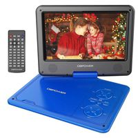 DBPOWER 9.5-Inch Portable DVD Player with Rechargeable Battery, SD Card Slot and USB Port - Blue