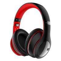 Criacr Bluetooth Headphones, Foldable Lightweight Over Ear Wireless Headsets with Hi-Fi Stereo, 3.5mm Audio Jack, Soft Earmuffs, Built-in Microphone, for Smartphones, Tablet, TV, PC - Red