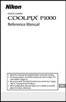 Nikon Coolpix P1000 Camera User's Instruction Manual Book, Reference Manual