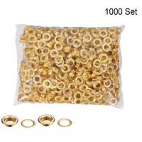1000pcs #0 1/4 Inch (6mm) Inside Diameter Grommet Setting Tool Grommets Eyelets and Washers Brass Eyelet Die for Shoe Clothes Leather Crafts Bags Tags (#0 Gold)