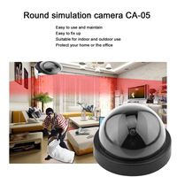 Black Plastic Smart Indoor/Outdoor Dummy Home Dome Fake CCTV Security Camera with Flashing Red LED Light CA-05