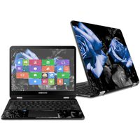 MightySkins Skin Compatible with Samsung Chromebook Pro 12.3" - Blue Roses | Protective, Durable, and Unique Vinyl Decal wrap Cover | Easy to Apply, Remove, and Change Styles | Made in The USA