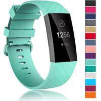 Velavior Waterproof Bands for Fitbit Charge 3 / Charge3 SE, Replacement Wristbands for Women Men Small Large (Aquamarine, Large)