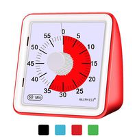 60 Minute Visual Timer,Classroom Countdown Clock,Silent Timer for Kids and Adults,Time Management Tool for homework Teaching Meeting Games and Cooking（Red）