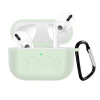QIENGO Compatible for Airpods Pro Silicone Case Cover with Keychain, Visible Front LED, Scratchproof&Shockproof Protective Cover Compatible for Airpod Pro/Airpods 3(Clear Green)