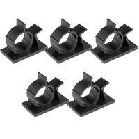 uxcell 5Pcs Self Adhesive Adjustable Wire Cable Tie Sticker Clip Nylon Black