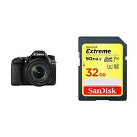 Canon EOS 80D Digital SLR Kit with EF-S 18-135mm f/3.5-5.6 Image Stabilization USM Lens (Black) with Free 32GB SanDisk Memory Card