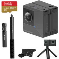 Insta360 EVO 3D 360 Hybrid VR Camera with 5.7K Video and 18MP Photos - Bundle Includes Bullet Time Kit and 32GB Sandisk Extreme microSDHC (3 Items) - Works with Oculus, Samsung Gear VR & Vive Focus