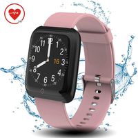 WearNow Fitness Tracker Watch, IP68 Waterproof Activity Tracker with Pedometer Sleep Tracker Heart Rate Monitor Brightness Adjustment, 1.3 Inches Smart Running GPS Watch for Men Women Kids (Pink)