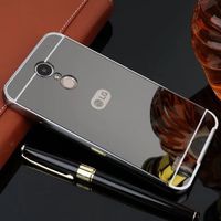 LG LV5/K20 Plus/2017 K10 Mirror Case, Shiny Awesome Make-up Mirror Plated Aluminum Metal Frame Bumper Slim Cover, TAITOU Cool 2 in 1 Ultralight Thin Phone Case for LG LV5 Black