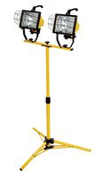 Woods L13 Twin Head Work Light, Adjustable Tripod Up To 42 Inches Tall, 16,000 Lumen, 4-Foot 18/3 Cord, Cord Storage Bracket, Weather Proof Power Switch Per Lamp For Individual Control (Includes 2 500-watt Quartz Halogen Bulbs)