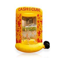 Inflatable Cash Cube Booth for Advertisment, Inflatable Money Grab Machine for Event (No Blower Included) (Yellow)