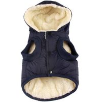 vecomfy Fleece and Cotton Lining Extra Warm Dog Hoodie in Winter for Small Dogs Jacket Puppy Coats with Hooded,Blue M