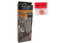 8 Foot AC Outlet 8ft Extra Long Power Cord Power Electrical Wall Flat Angled Type Plug Socket Surge Protector Strip Switch Adapter + One 3-Prong to 2 AC Electrical Plug (2X-ItemsPack)