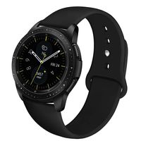 NAHAI Band Compatible with Samsung Galaxy Watch 42mm, Galaxy Watch Active, Gear Sport, 20mm Soft Silicone Replacement Strap Resistant Sport Wristbands for Women Men, Small, Black