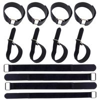 FILAN 12PCS 1'' Wide x 12" inch Length Cinch Cable Tie Down Straps Set, Reusable Hook and Loop Fastening Nylon Cable Tie Wraps with Metal Buckle
