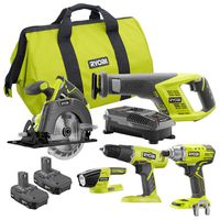 Ryobi ONE+ 18 Volt Lithium-Ion Cordless 6-Tool Combo Kit - P1982N - (Bulk Packaged, Non-Retail Packaging)