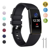 JOMOQ Replacement Bands Compitable with Fitbit Inspire Hr& Inspire Ace 2 Soft Fitness Wristbands Multi-Color -Small/Large (Small, Black)