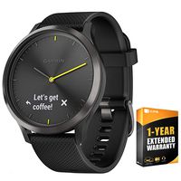 Garmin Vivomove HR (Extended Warranty Bundle, Sport Black Large)