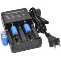 4X 14250 LS14250 1/2 AA Battery+Universal Dual Charger New Rechargeable 3.7V Li-ion for LED Flashlight Torch Headlamp top Flat