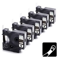 Compatible 1/2" DYMO Rhino Industrial Heat Shrink Tubes Work with DYMO Rhino 4200 5200 6000 Label Makers, Black on White, 5-Pack DYMO 18055